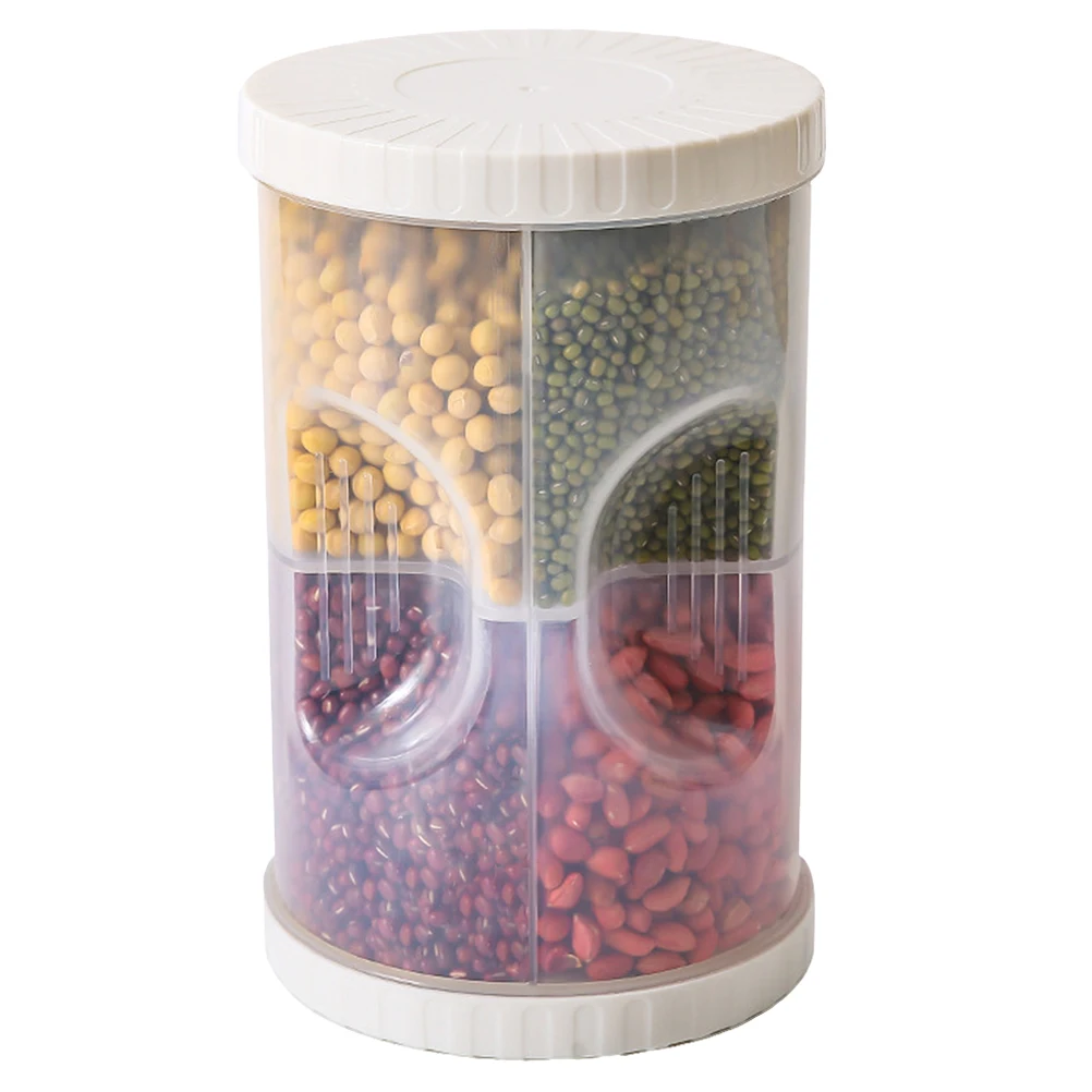 

Food Storage Containers 4 Compartment Sealed Cans Eco Friendly Transparent Grain Tanks Plastic Container Dry Fresh Keeping Anti
