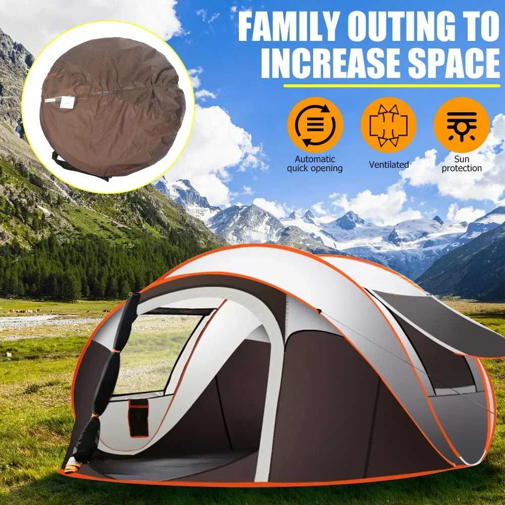 5-8 People Fully Automatic Camping Tent Windproof Waterproof Automatic Pops-up Tent Family Outdoor Instant Setup Tent camping