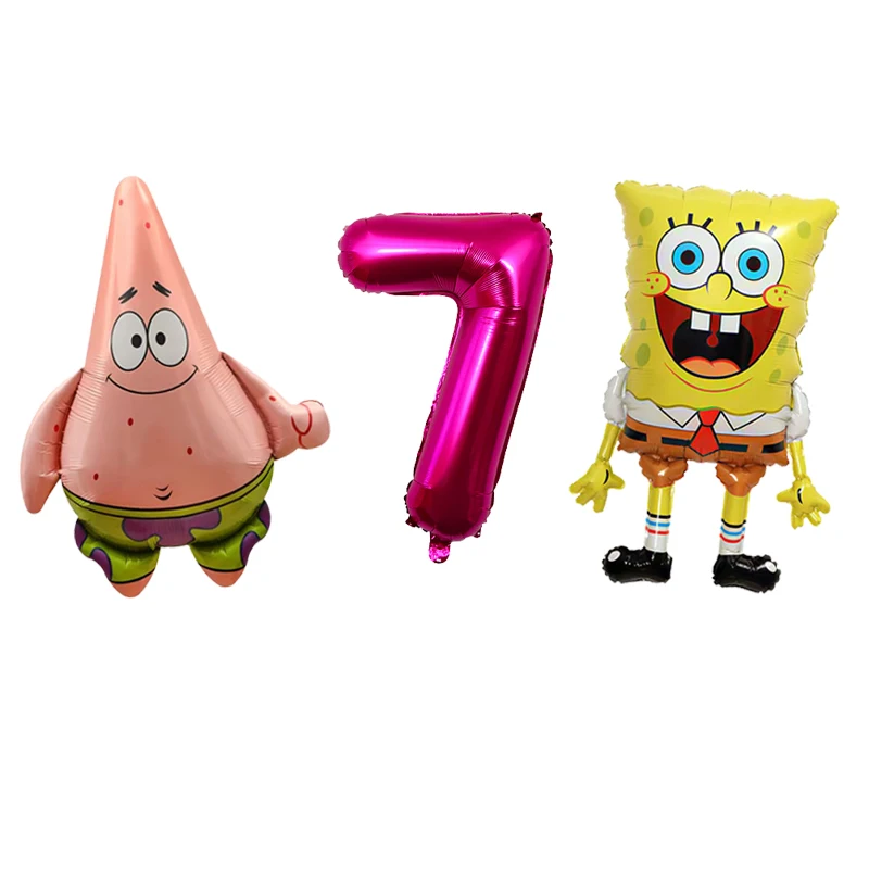 SpongeBob Schwammkopf Charakter-Luftballons Niedliche Cartoon-Partyballons für Jungen Mädchen Geburtstagsfeier-Dekorationen – Detail 16