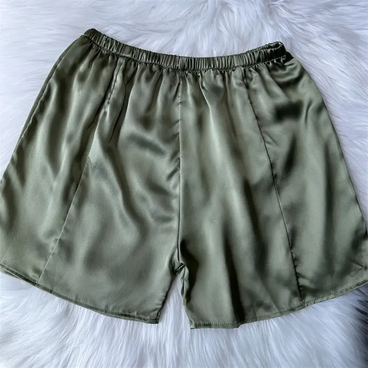 Summer Glossy Women Men's Ice Silk Shorts Plus Size Casual Satin Sleeping Shorts Bottoms