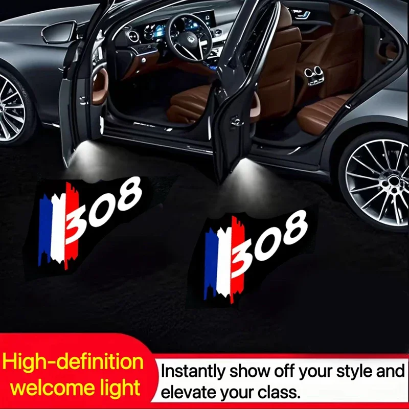 

LED Car Door Emblem Light Welcome Lamp WirelessLaser Projector Auto Accessories for Peugeot RCZ 5008 4008 408 407 3008 508 308