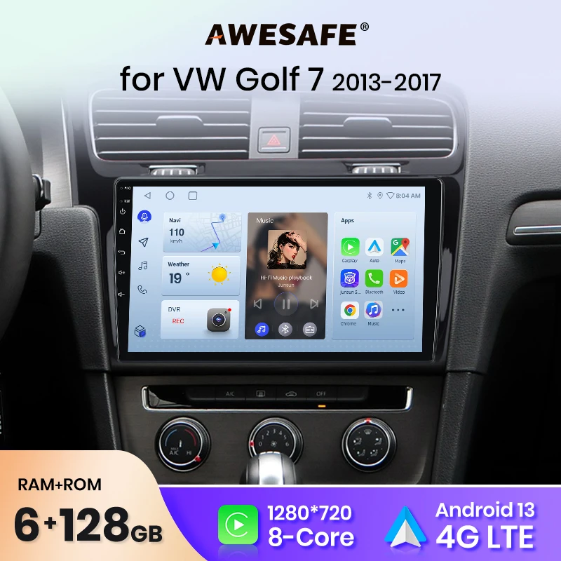 AWESAFE PX9 For VW Volkswagen Golf 7 mk7  GTI 201-2017 Carplay Car Radio Multimedia Navigation GPS Android Auto 2din Autoradio