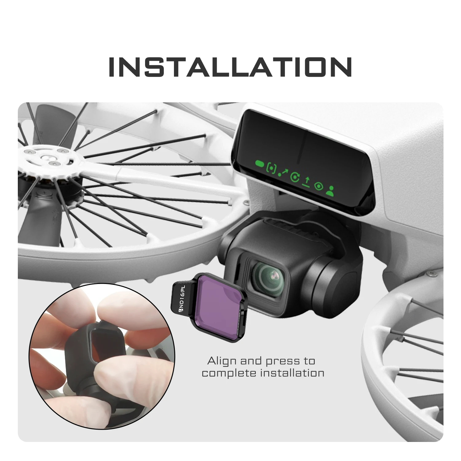 Freewell 6er-Pack Standard-Tagesfilter-Set, ND8 ND16 ND32 ND64 ND128 & PL-Filter für DJI Flip und DJI Lito X1, Kamerazubehör – Detail 5