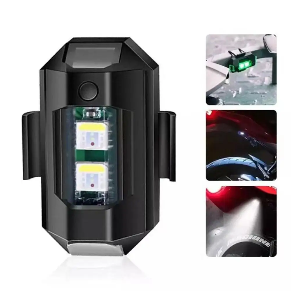 ضوء ستروب USB صغير عالمي 7 ألوان — جهاز تحذير بدون طيار والدراجة والطائرات مع مؤشر إشارة الانعطاف