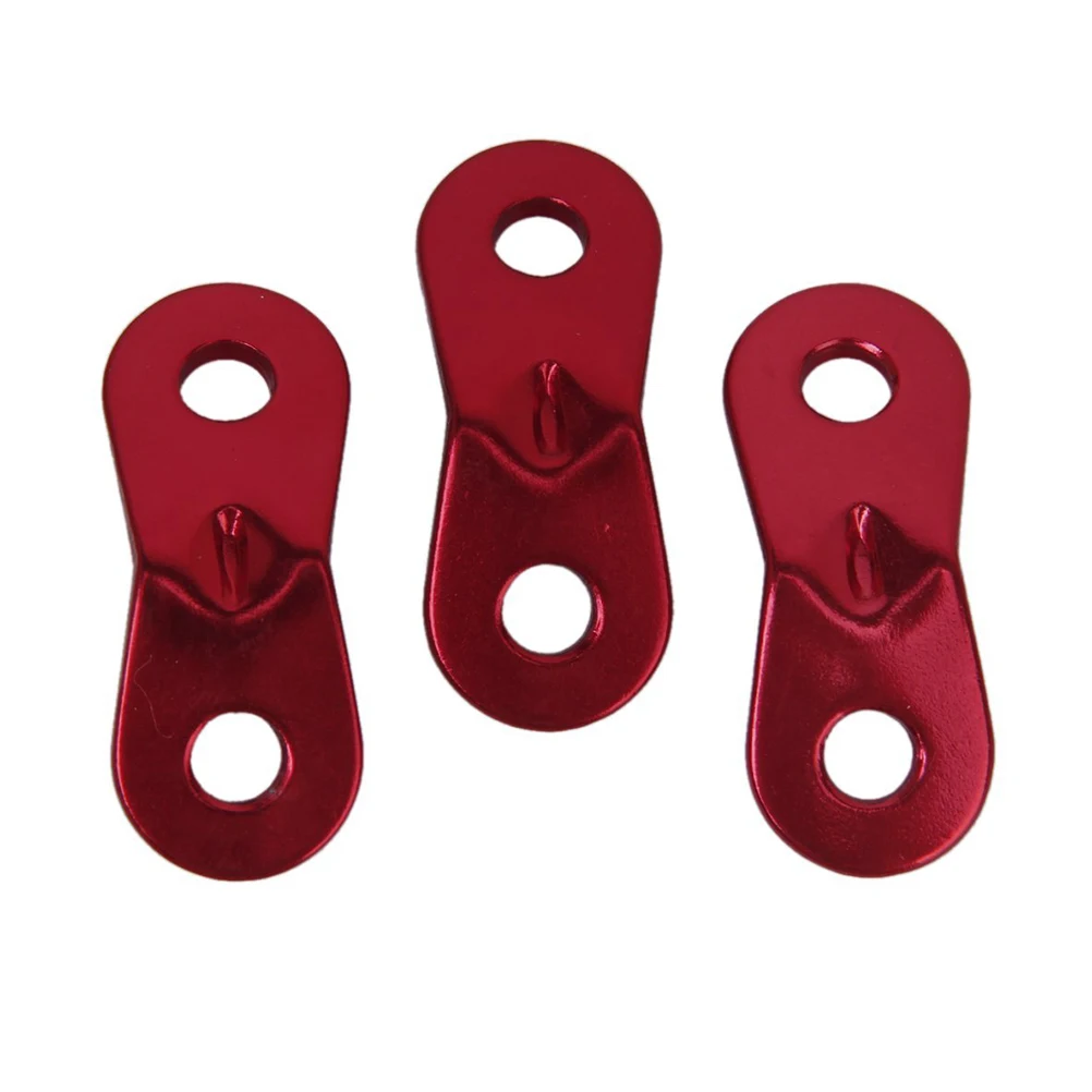

10pcs Red Aluminium Alloy Wind Rope Stopper 5Mm Hole 16Mm Spacing 38*15Mm Self-Locking Guyline Runner For Tent Awning Outdoor