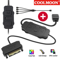 COOLMOON 5V 3PIN ARGB Controller Mini Adapter Controller RGB Sync Controller Cable for PC Fan Light Strip