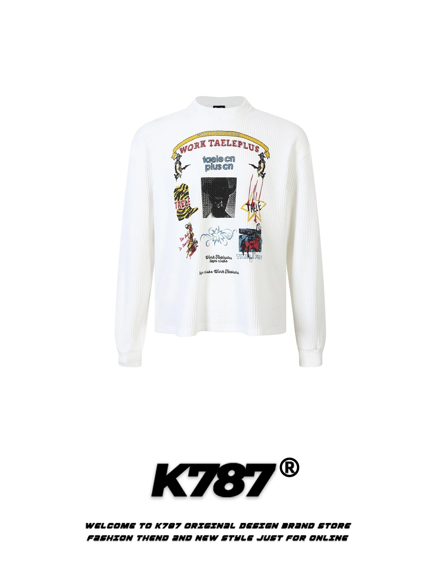 

Футболка K787 в американском ретро-стиле с принтом-надписью, свободного кроя, повседневная, модная, весенняя, уличная одежда