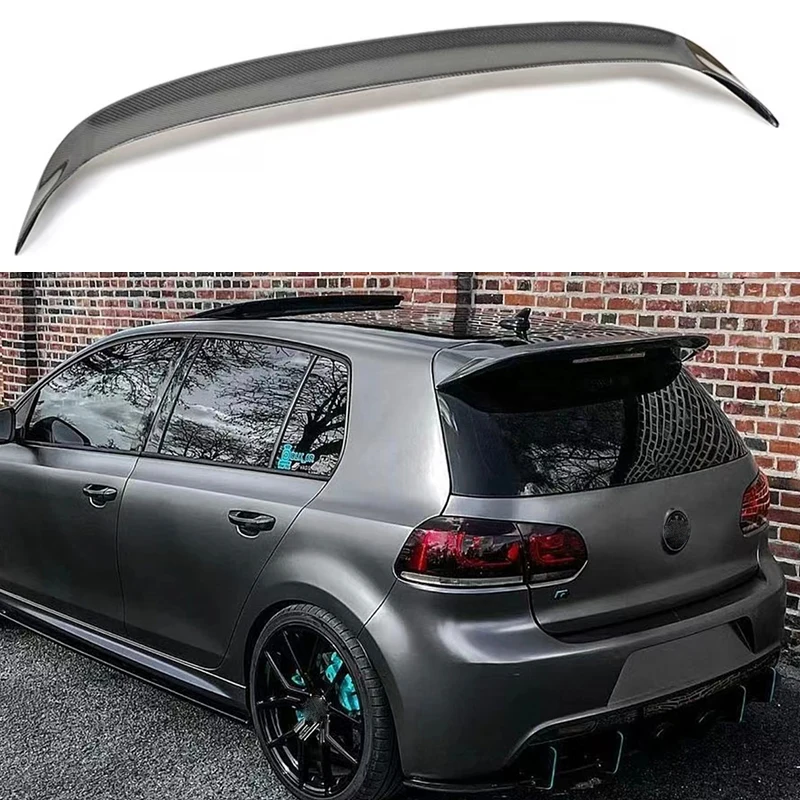 

For Golf 6 MK6 GTI R rear roof luggage compartment lid spoiler fenders carbon black sports modification kit 2010 2011 2012 2013