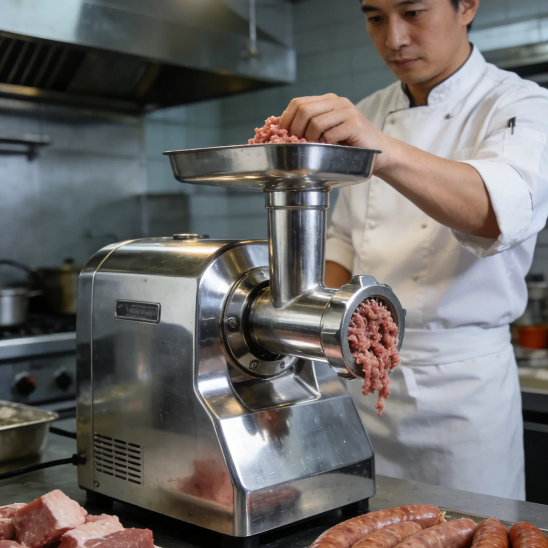

Actory New High Power Commercial Meat Grinder Stainless Steel Electric Meat Mincer High Efficiency 50kg/h Capacity Easy Cleaning