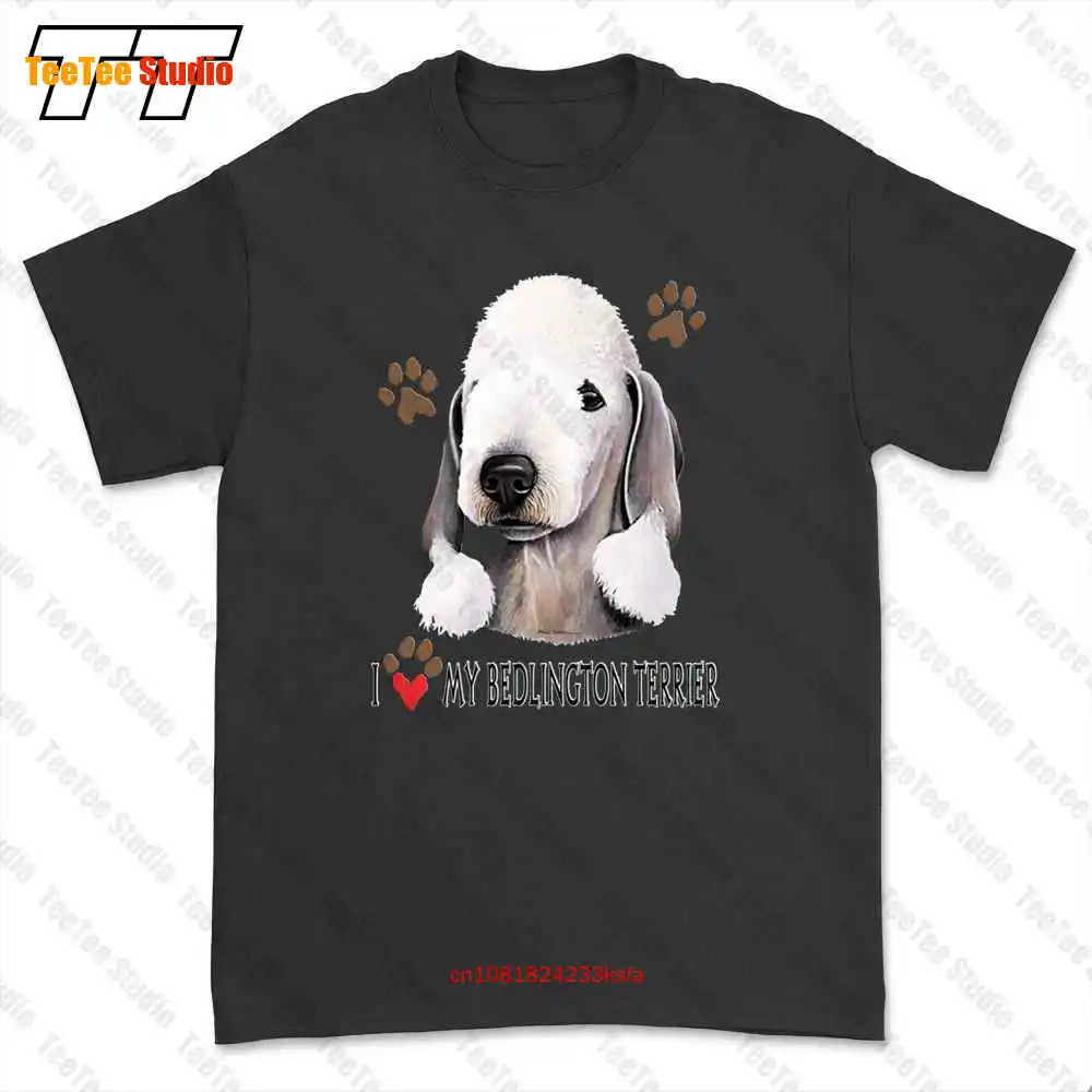 I Love My Bedlington Terrier Dog With Paw T-shirt Tee HEUY