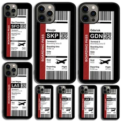 Boarding Pass Flight Destination Ticket Phone Case For iPhone 17 Air 16 15 14 13 12 11 Pro Max Plus Max Cover coque