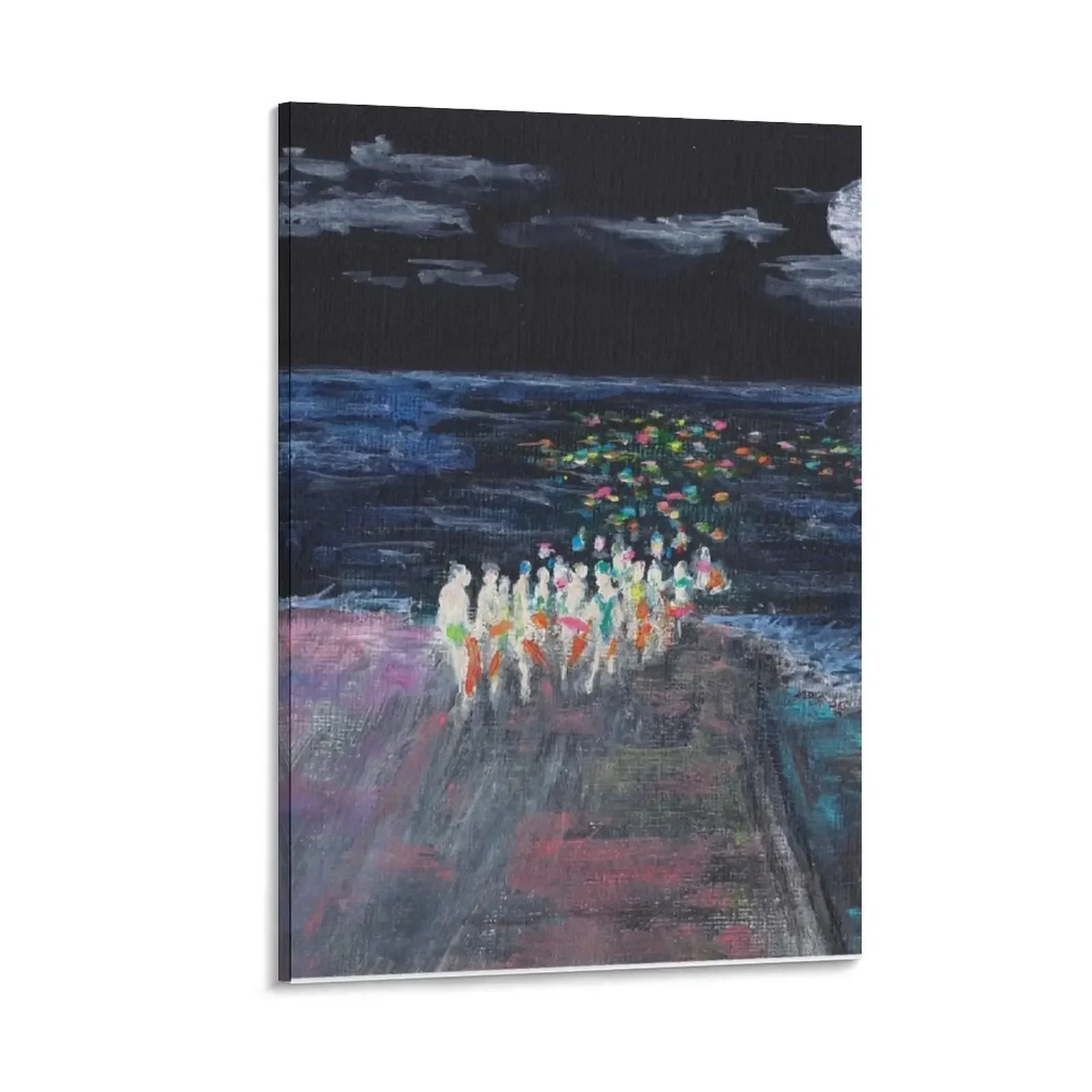 

Night Swim-Cold Wild Swimmers-Ocean Night Swimming Group Canvas Painting Decorative painting for bedroom posters anime