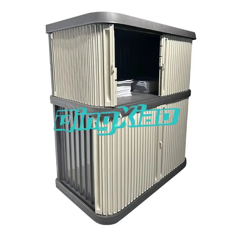 

Outdoor Storage Cabinet Waterproof Plastic Tool Shed Weather Resistant Patio Garden Pool Organizer Box With Lockable Doors