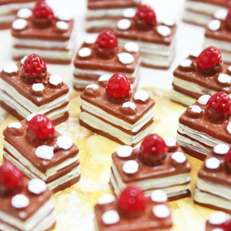 공예용 미니어처 음식 케이크 DIY 수지 플랫백 카와이 전화 케이스 액세서리, 귀여운 카보 숑 매력 스크랩북 장식 부품