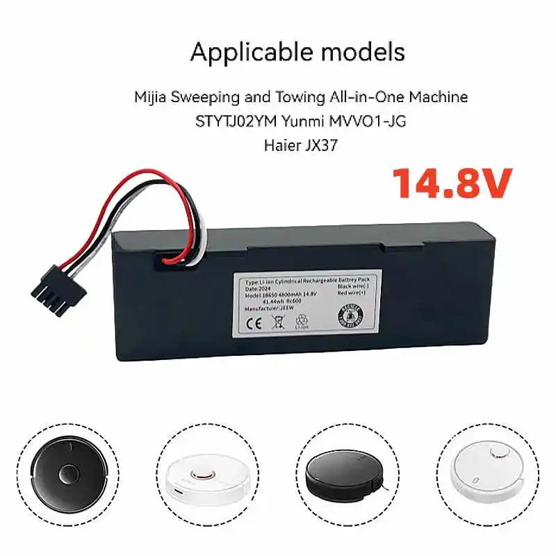 14.8V 1800-12800mAh Xiaomi Mi Home Sweeping Robot Vacuum Cleaner STYTJ02YM Lithium ion Battery