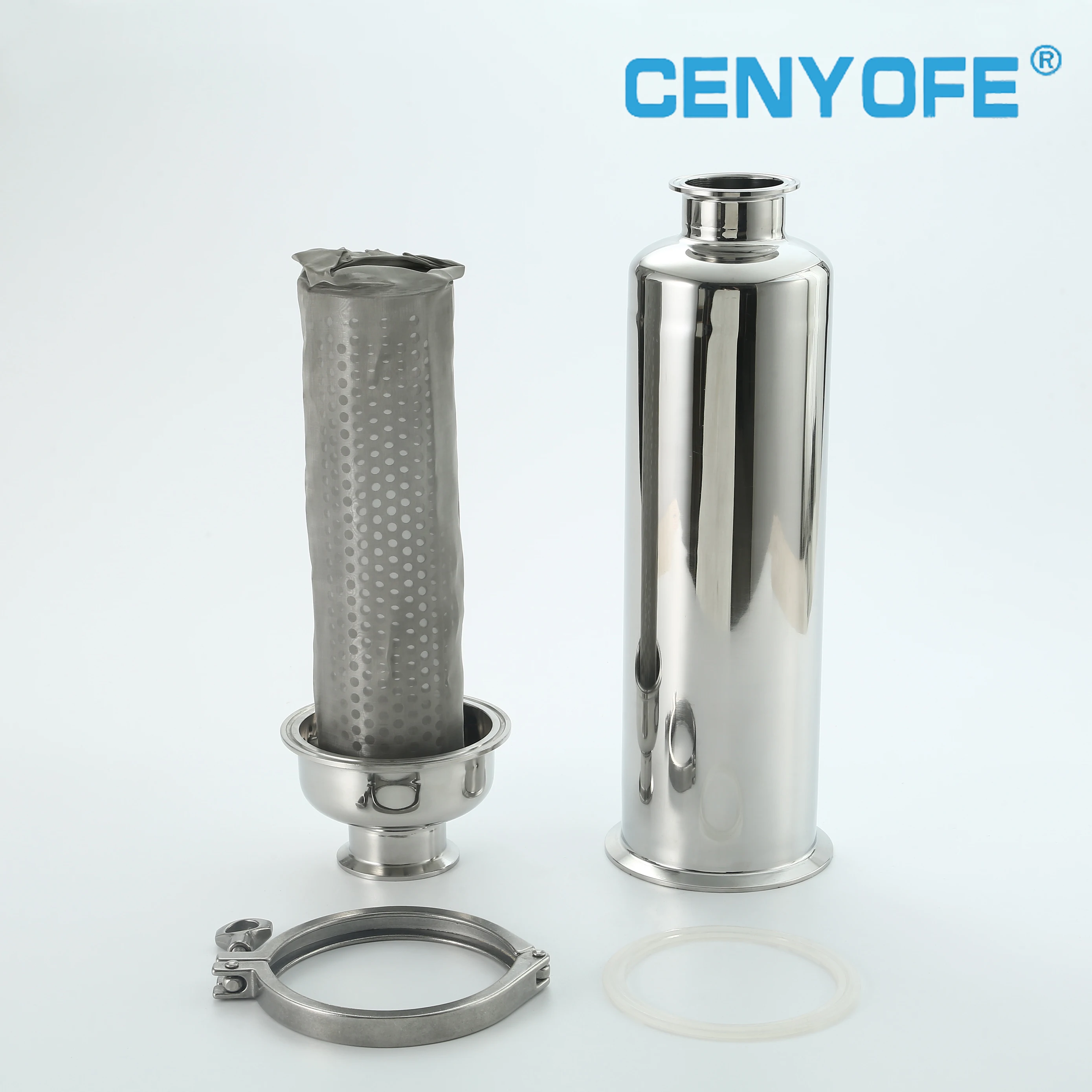 304 Rvs Quick Installatie Pijplijn Filter, Spiegel Oppervlak Filter Scherm, Rechte Door Vloeibare