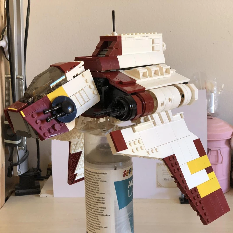 Bricklink MOC Star Movie Spaceship Nu-class Attack Shuttle Republic Battleship Sets Creative Building Blocks Toys for Adult Gift
