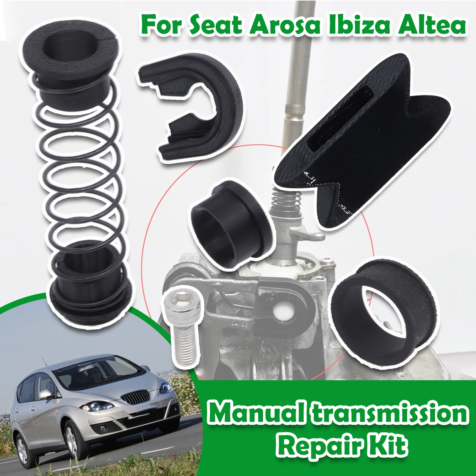 

8pcs For Seat Arosa Ibiza Altea Upgrade Gear Lever Spring Bearing Bushing Gearbox Shaft Bearing Linkage Repair Selector Kit