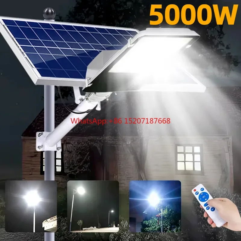 

5000W Commercial Grade Solar Street Light Outdoor Solar Powered Waterproof and Energy Saving for Yard Country and Parking Lot