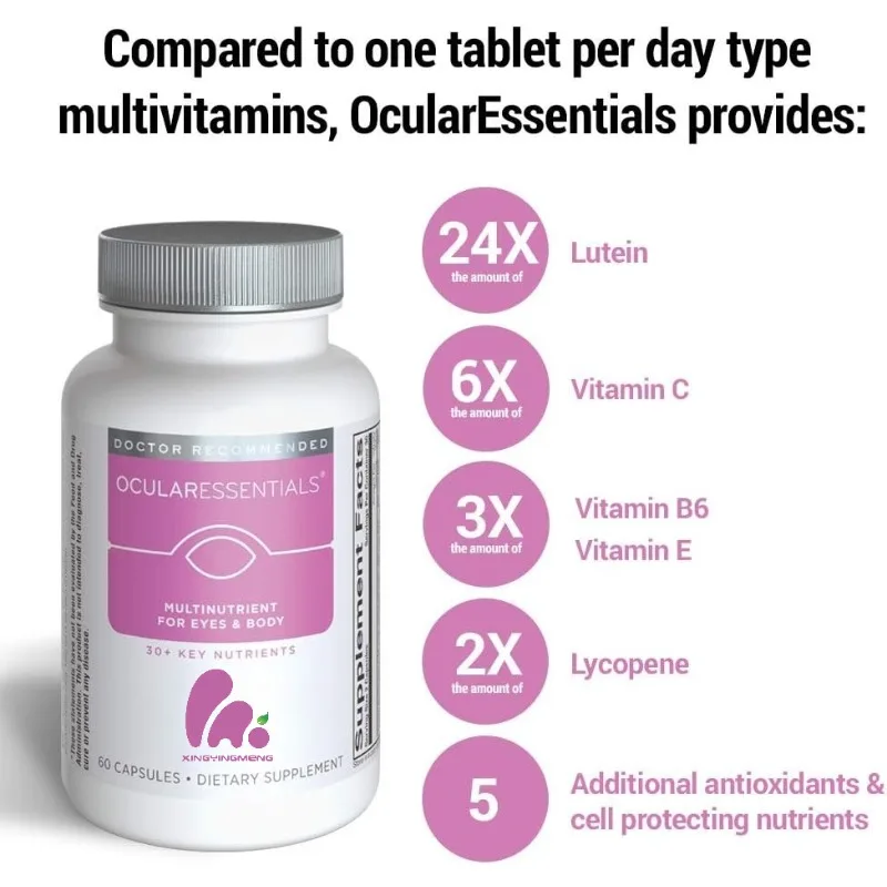 

Daily multivitamins and eye health support containing 30+nutrients, lutein, zeaxanthin, resveratrol - antioxidant -60 capsules