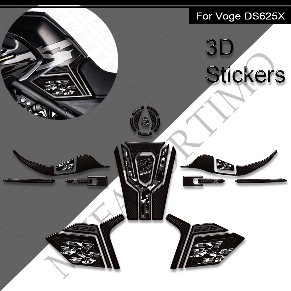 

For VOGE DSX625 DS625X DS625 X DS 625X Adventure Tank Pad Gas Fuel Oil Protector Stickers Decals Fairing Fender Handguard 2025