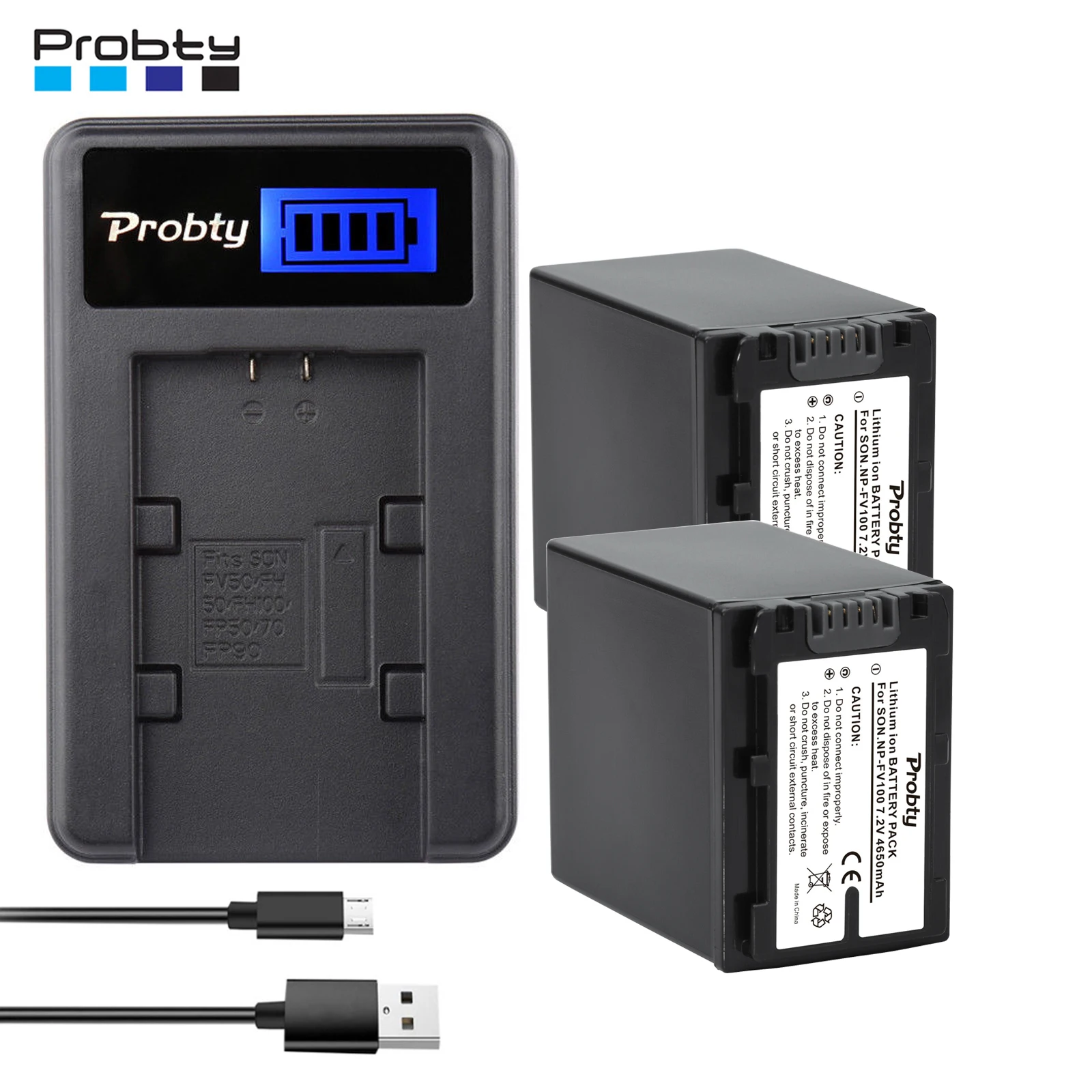 Batería de cámara Probty NP-FV100A NP-FV100 para SONY FDR-AX33 FDR-AX40 FDR-AX45 FDR-AX53 FDR-AX60 HDR-PJ675 NEX-VG30 NP-FV70A