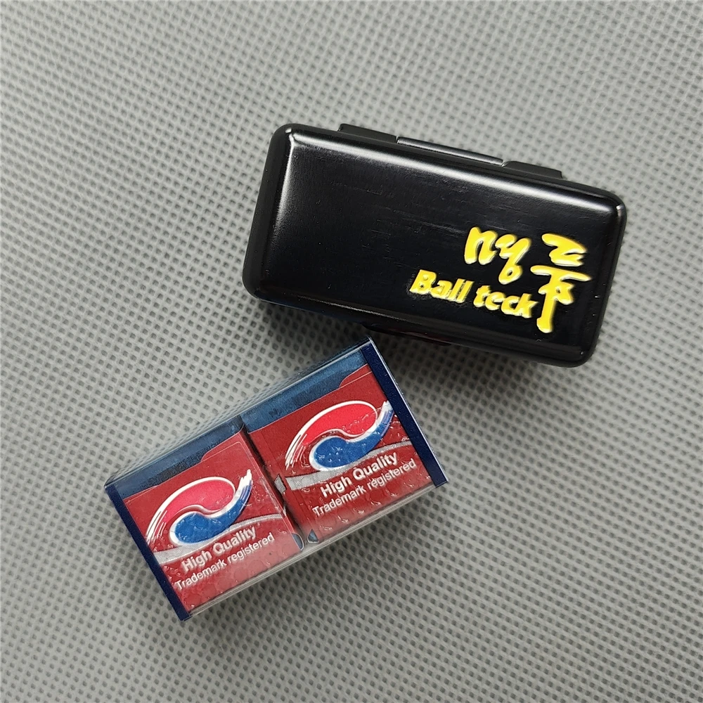 Billard Chalk Pool Chalk 2Pcs/Box Metal Box BallTeck Korea Billiards Chalk Blue Pool Cue Stick Chalks Billiard Accessories