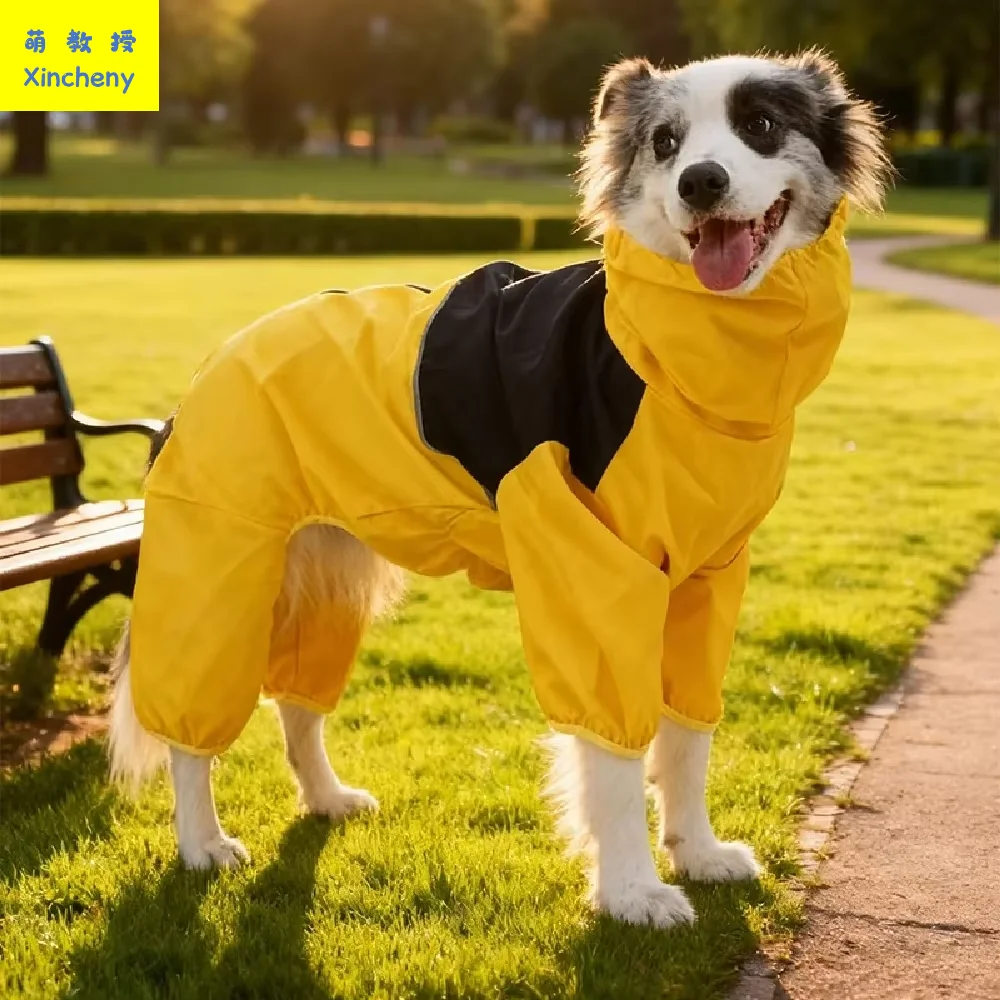Large Dog Raincoat Waterproof Jacket Windproof Reflective Adjustable Hooded All Sizes Labrador Doberman Pet Accessories Hot New