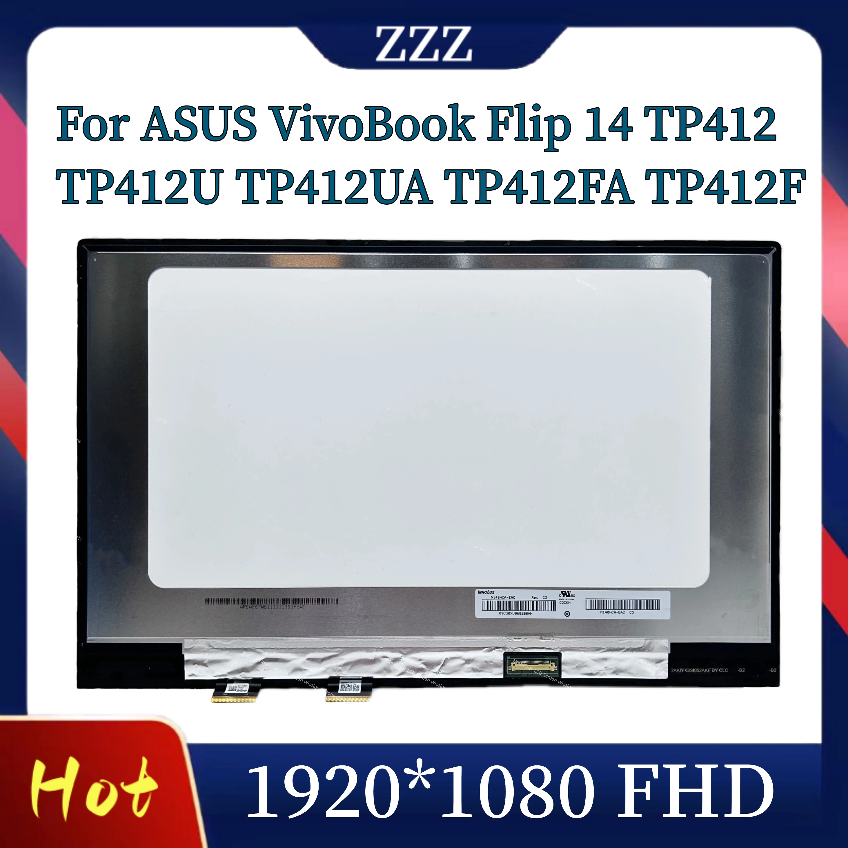 

Для ASUS VivoBook Flip 14 TP412 TP412U TP412UA TP412FA TP412F Series сменный сенсорный ЖК-экран Assembly