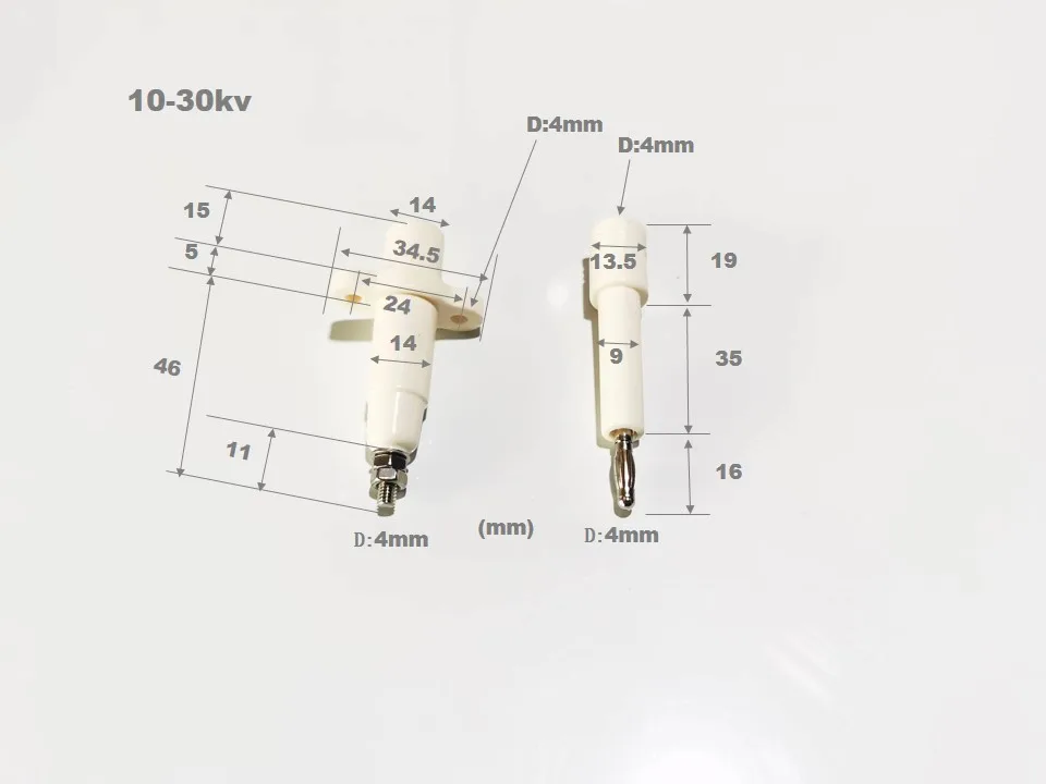 1 set 4mm Banana Plug Multiple Types Copper White Binding Post 30KV High Voltage Resistant Test Probe Solder Cable Connector