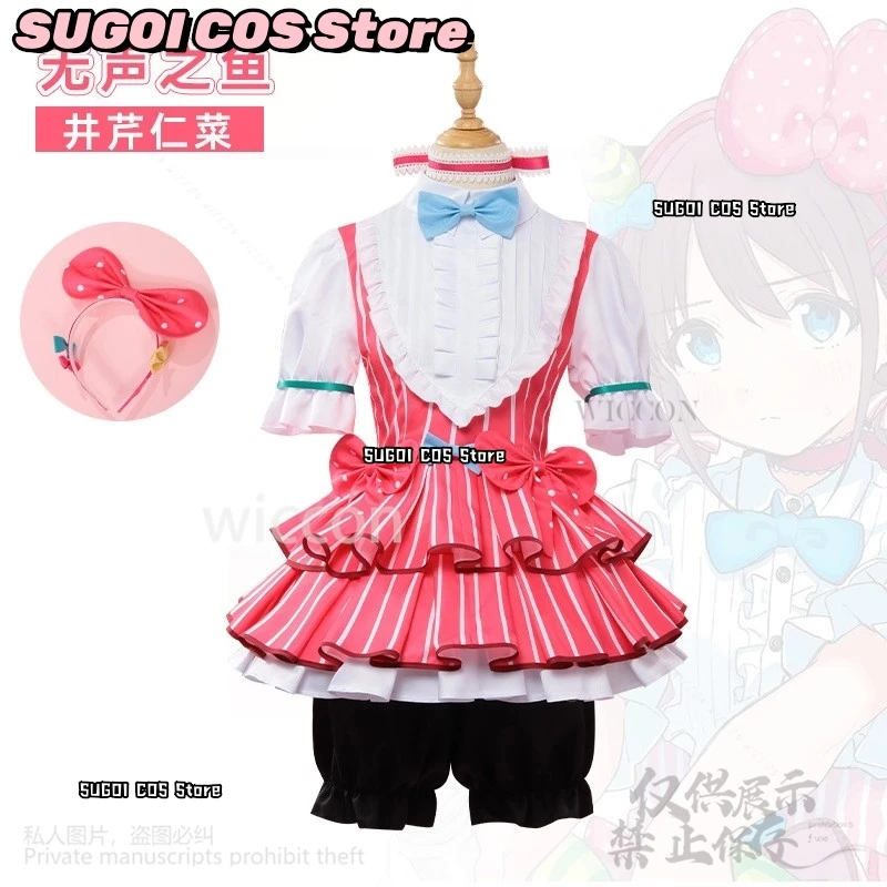 Nina Iseri Cosplay Anime Girls Band Cry Costume Rosa Lolita Gonna Abito da principessa Parrucca Donna Sexy Kawaii Carnevale Abito personalizzato