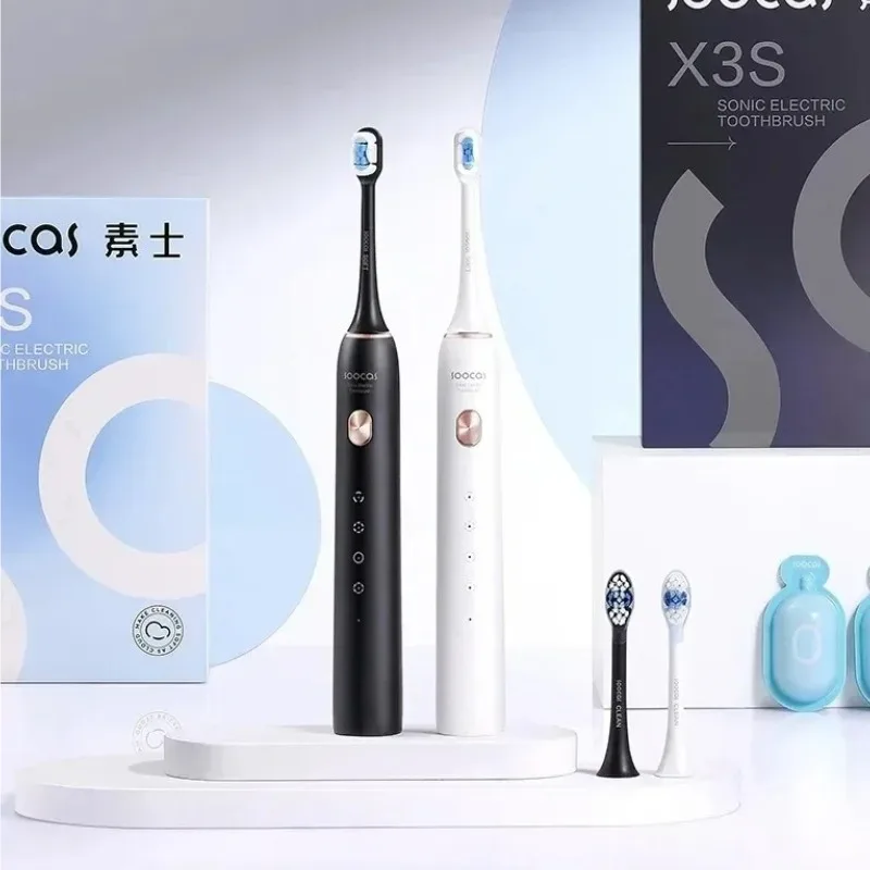 

Электрическая умная звуковая зубная щетка SOOCAS X3S для взрослых, водонепроницаемость IPX8, 180 дней автономной работы, ультразвуковые мягкие насадки Cloud