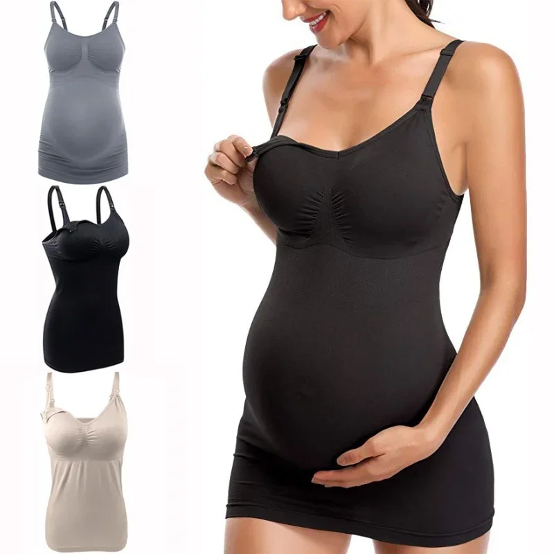 Gilet per l'allattamento al seno alta elastico superiore fibbia con bottone reggiseno per allattamento materno gilet intimo per allattamento Premama abiti premaman