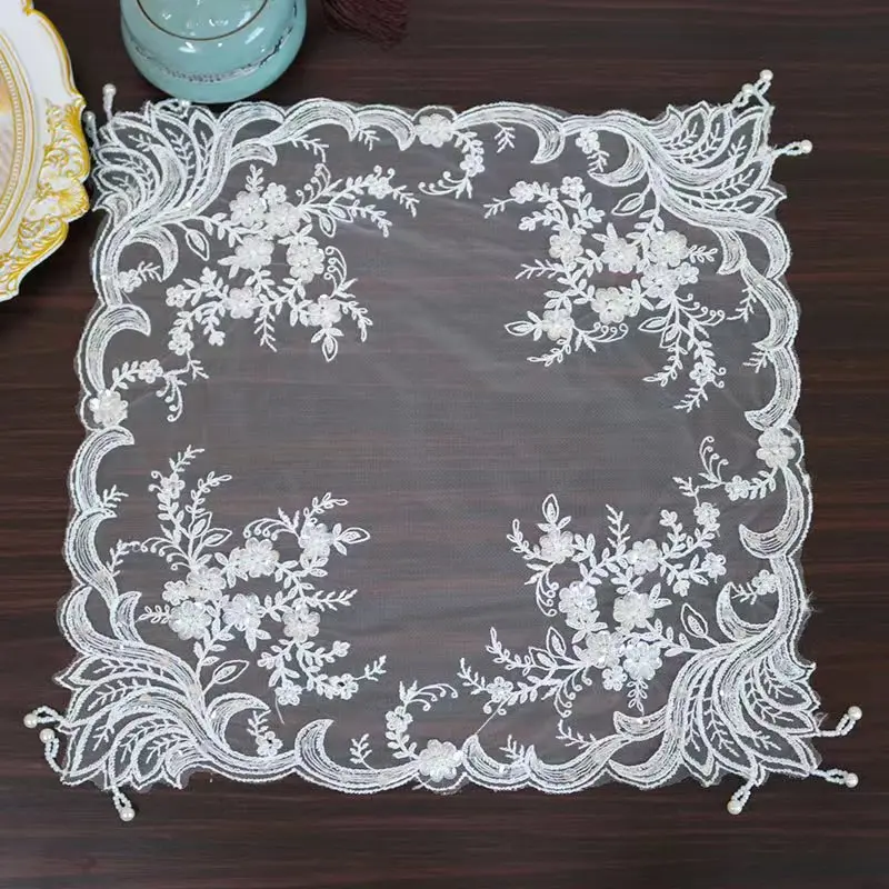 

Europe flowers sequin Embroidery table cloth cover wedding party tablecloth kitchen Christmas Table decoration and accessories