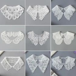 White Neckline Lace Collar Craft Sewing Fabric Venise Motif Applique Trims DIY Craft