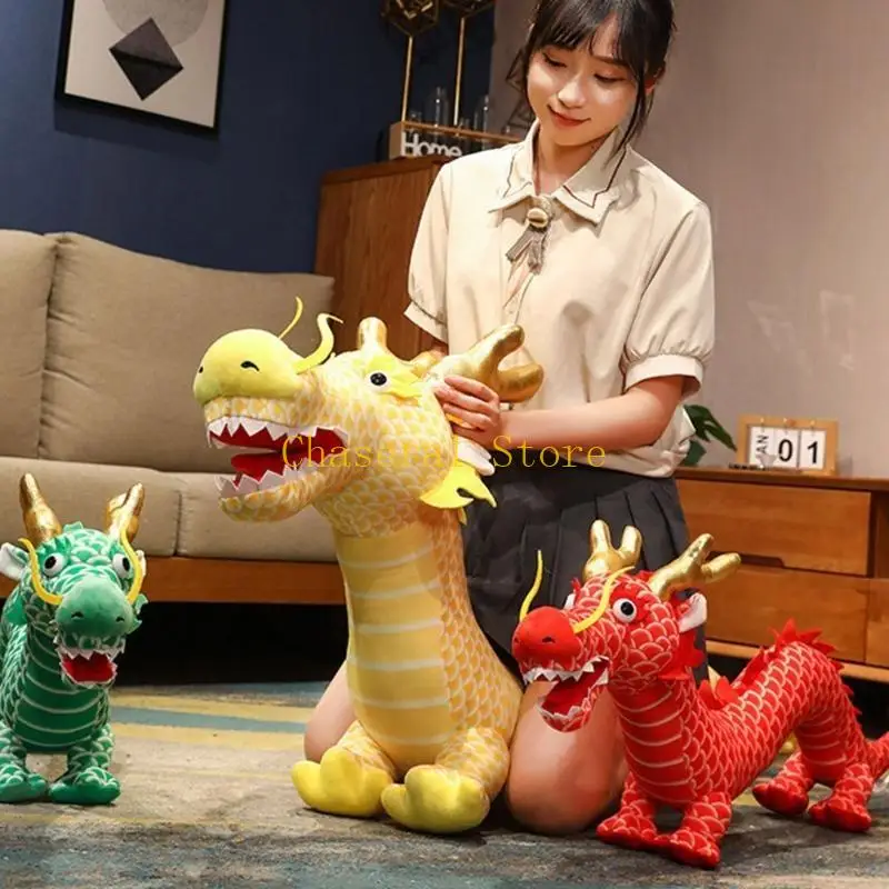 E7CE Cartoon Dragon Stuffed Animals Party Gift Toy Spring Festival Chinese New Year