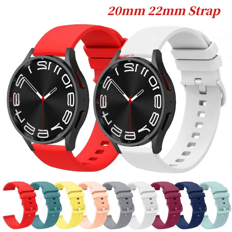 22mm 20mm Silicone Strap for Samsung Galaxy Watch 6/5/4/3 Gear S3 Amazfit GTR/GTS Comfortable Bracelet Band Huawei Watch 3 GT3