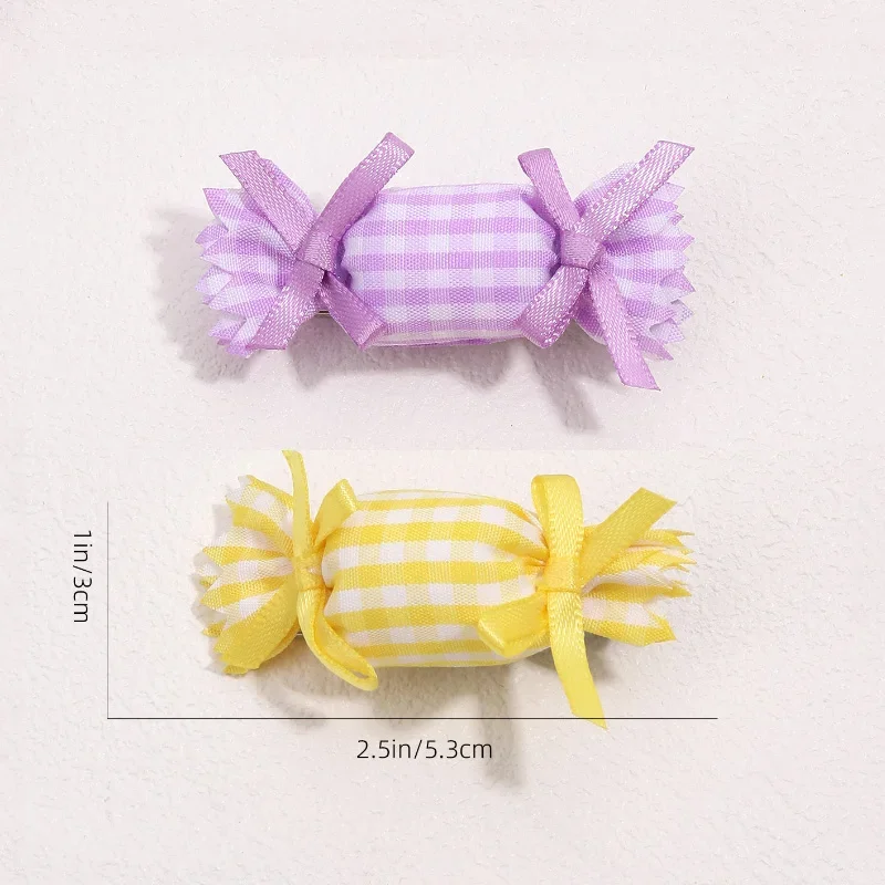 Oaoleer 4Pcs/lot New Candy Hair Clips For Kids Girls Fashion Plaid Cloth Handmade Hairpins Child Headdress Baby Hair Accessories