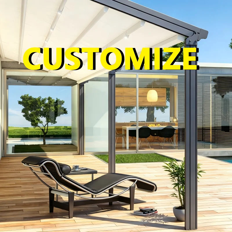 Any Size Custom Full Aluminum Frame Bioclimatic Pergola Kits Remote Control Anti Rust Waterproof Outdoor Patio Sun Shade Privacy