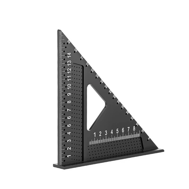 Carpenter Woodworking Angle Ruler Wear Resisting Aluminium Alloy Widened Bottom Clear Scale Marking for Family Workshop