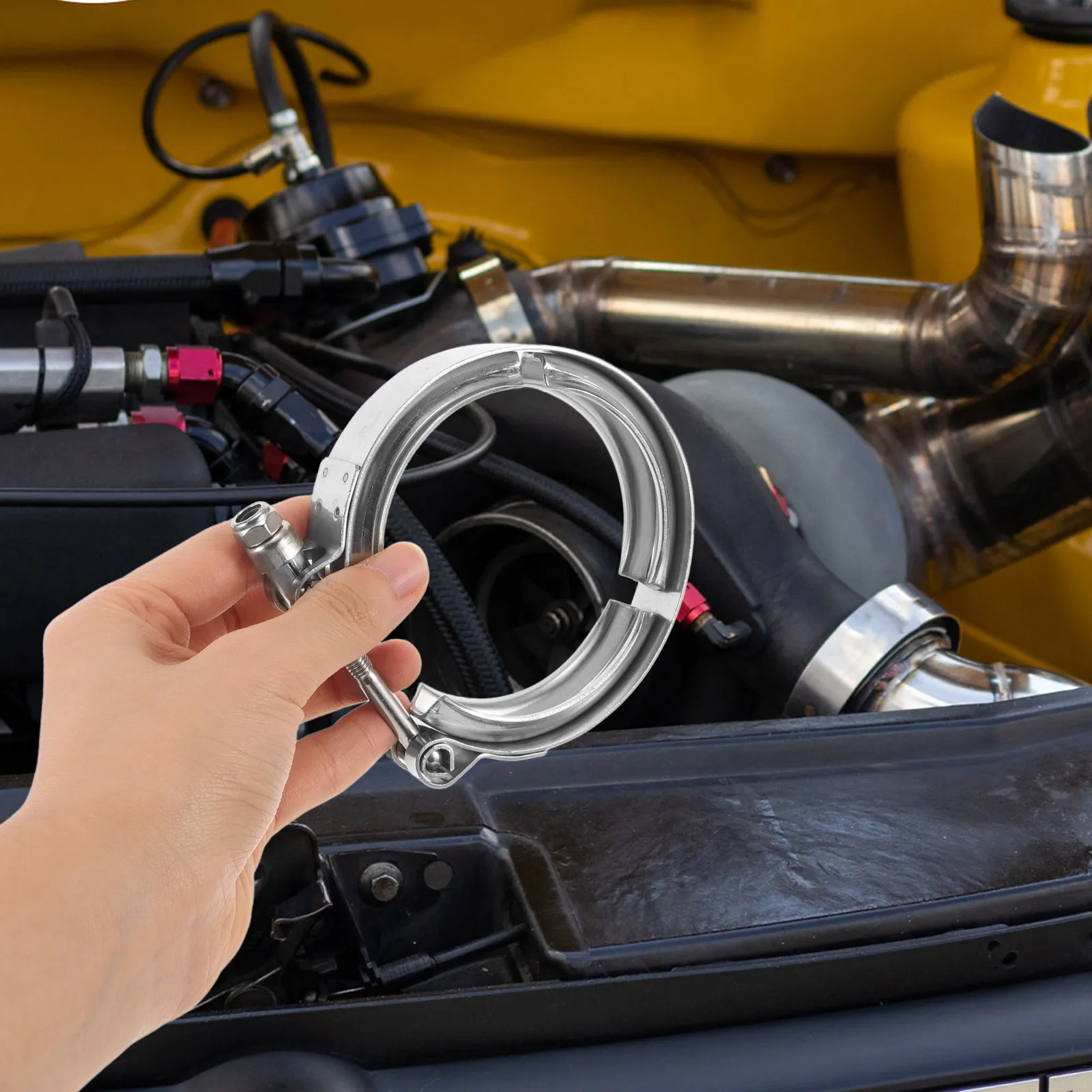 

Stainless Steel Exhaust Clamp 2.5 Inch V Shape Turbo Downpipe Racing Car Truck Universal Coupler Connector Automotive Tube