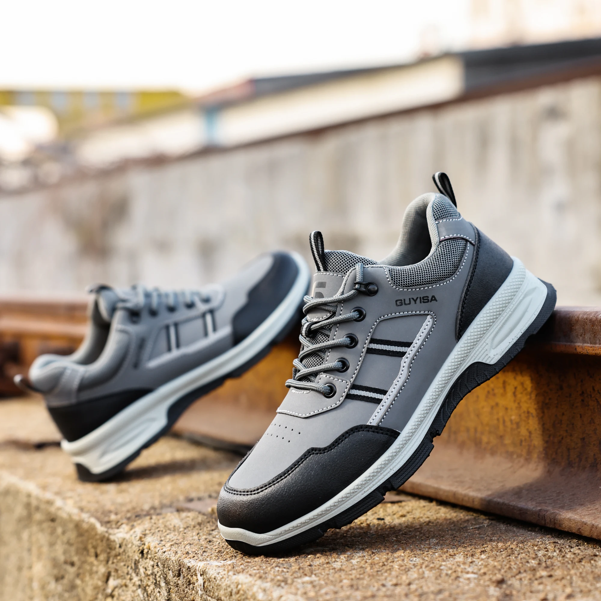 guyisa-men's-work-shoes-anti-smash-and-anti-puncture-four-seasons-low-top-grey-comfortable-low-top-casual-series-velcro-special