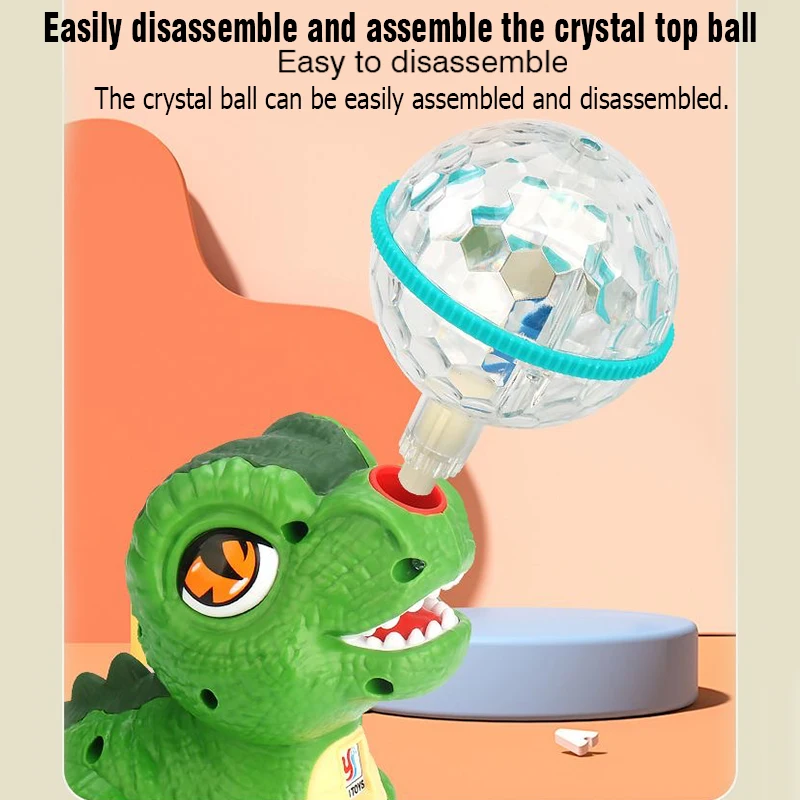 Tyrannosaurus Rex Dinosaur Toy for Children with Top Ball Spinning Sound And Light Cute Baby Favorite Gift Toy