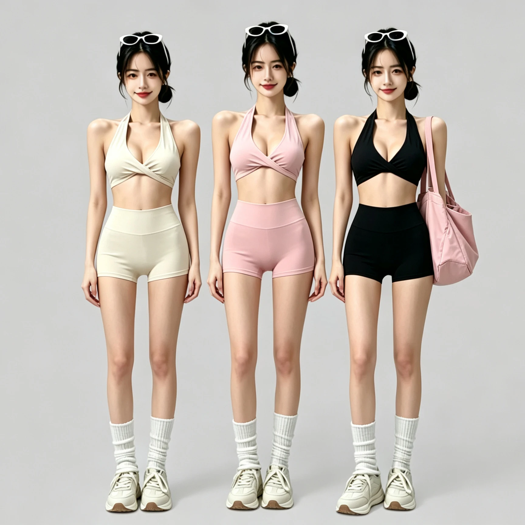 Women 2 Piece Yoga Set Halter Deep V Twist Sports Bra High Waist Biker Shorts Outfit Quick Dry Gym Fitness Suit Sexy Workout Spo