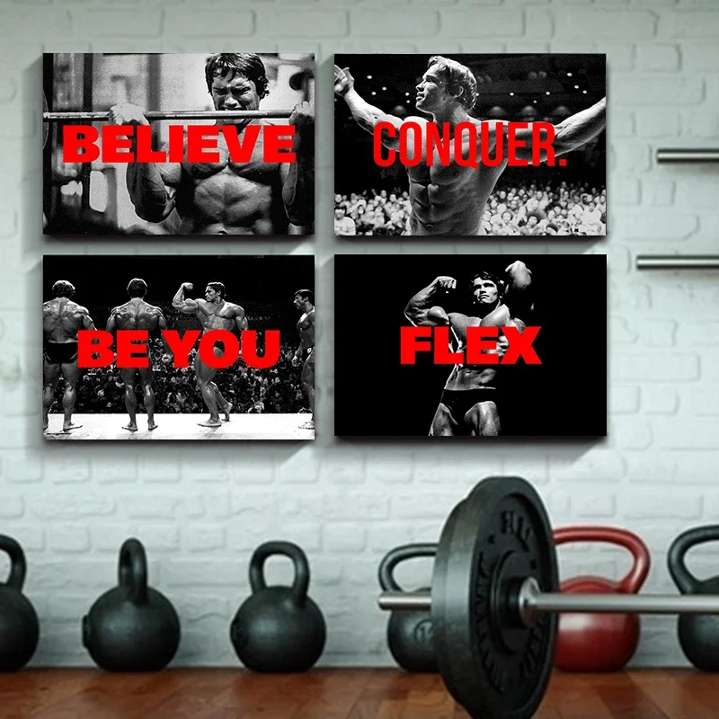 Pinturas en lienzo con cita motivacional para culturismo, póster deportivo para gimnasio y Fitness, imagen artística de pared impresa para decoración del hogar