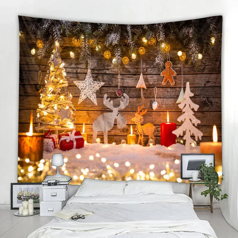 Tapestry Christmas Festive Atmosphere Decorative Wall Hanging Bedroom Living Room Room Decoration