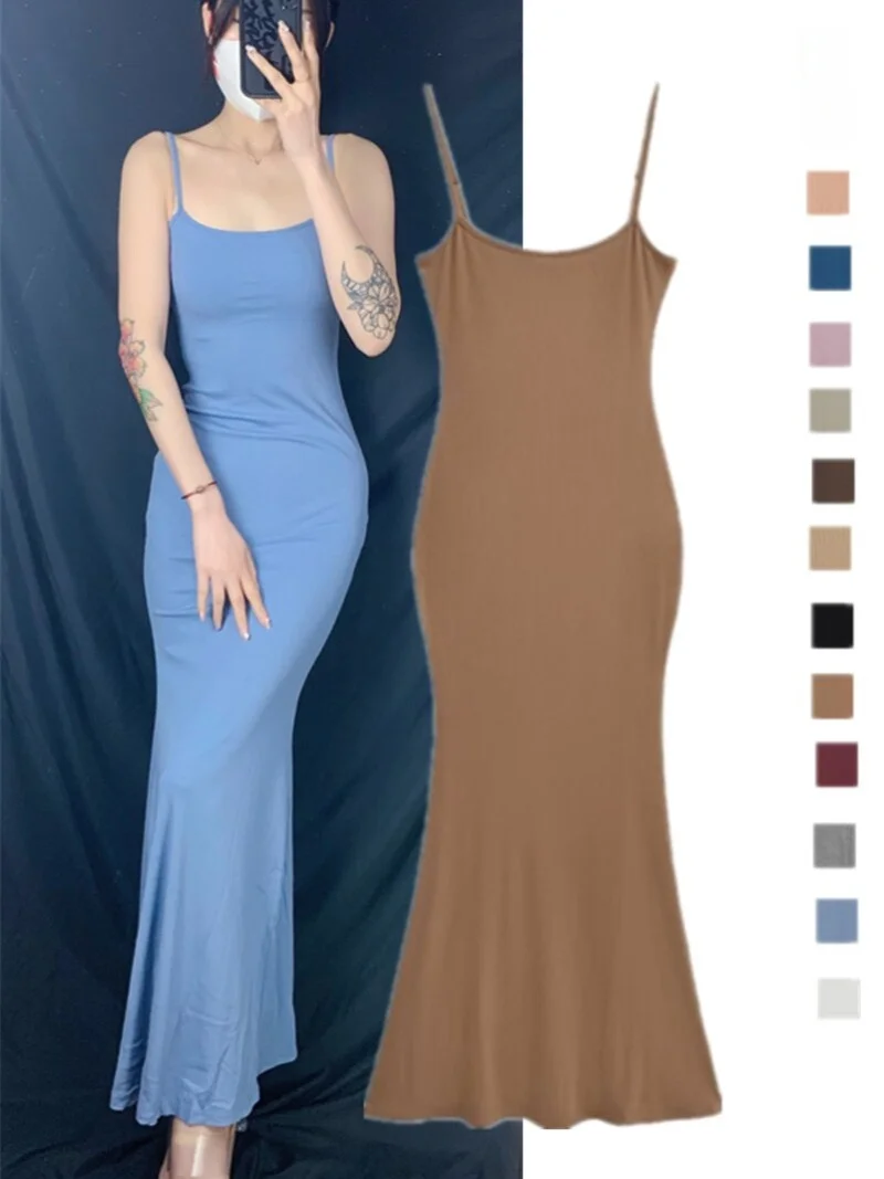 Seksowna obcisła bielizna modelująca talię z paskami, z wycięciem na pośladkach, z trenem, owijana, do połowy uda, modna, streetwearowa, z dekoltem w kształcie litery U.