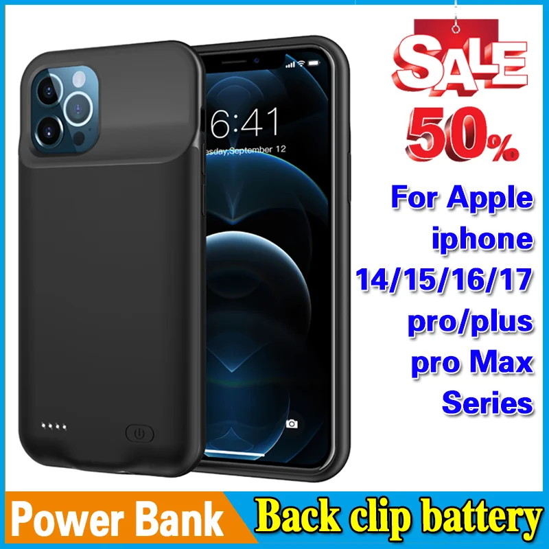 

High-Quality Back Clip Battery Power Bank for Aplle Iphone 14/15/16/17/pro/plus/pro Max Series Battery Power Case Powerbank