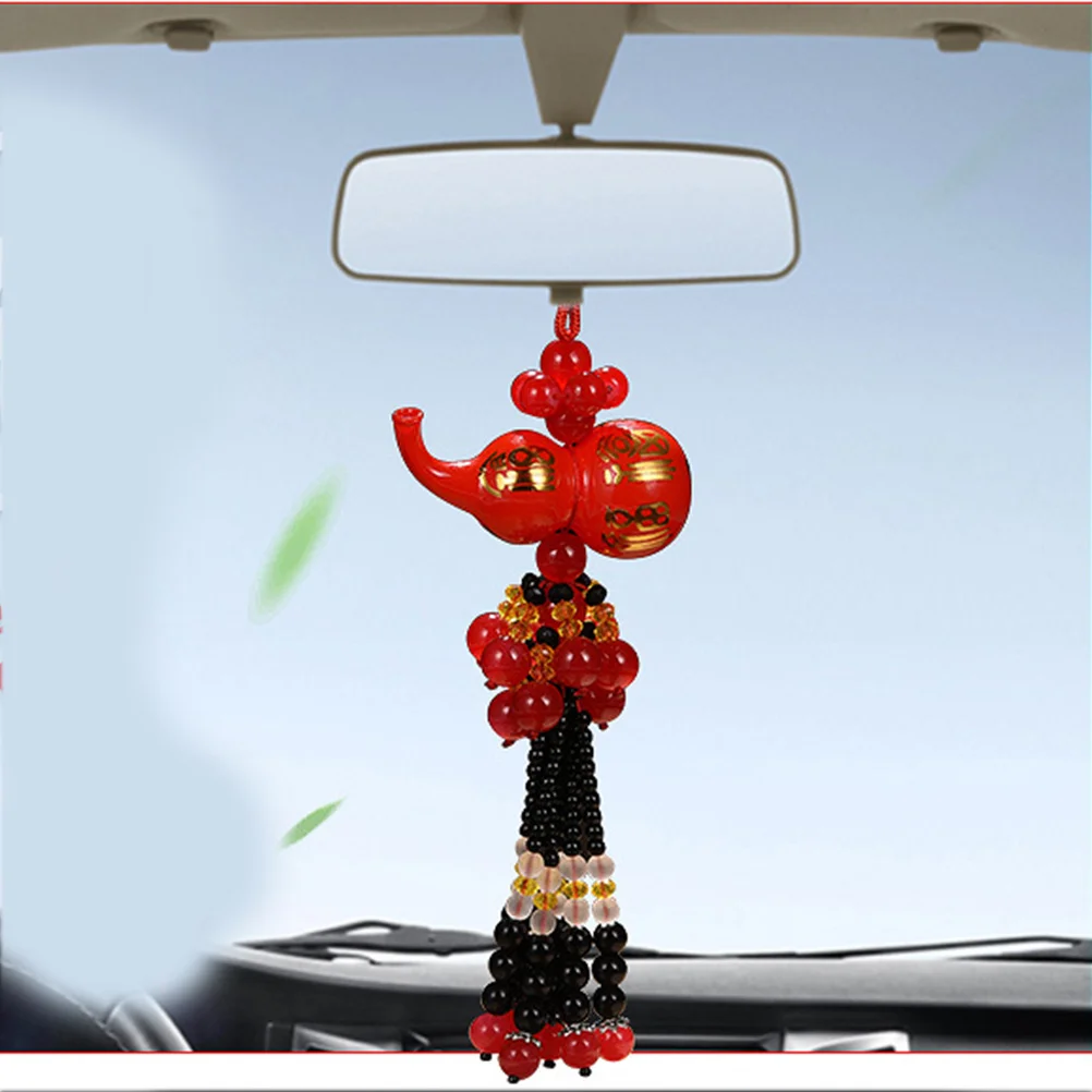 

1Pcs Red Crystal Gourd Car Pendant High Quality Craftsmanship Rearview Mirror Hanging Ornament Feng Shui Luxury Design