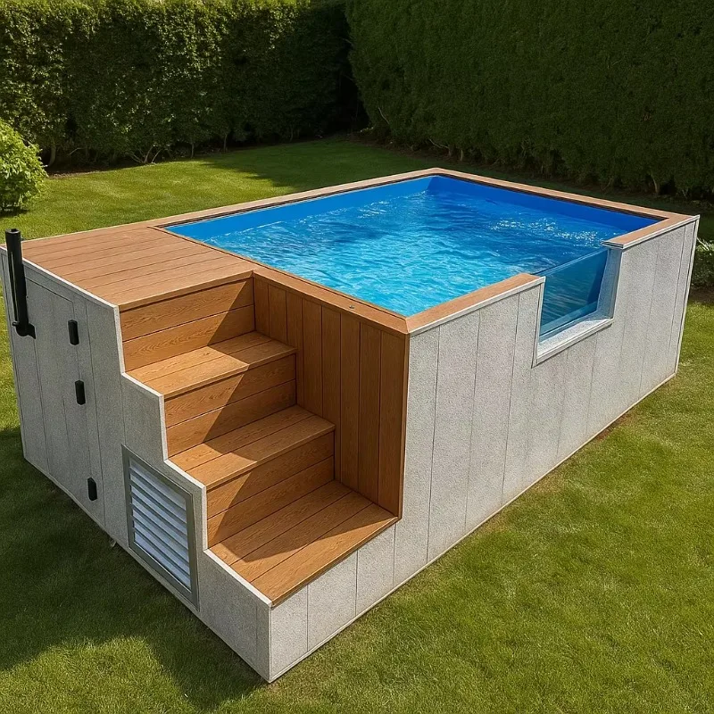 Rooftop Backyard Small Swimming Spa Plunge Pool Acrylic Window Family House Hotel Resort Outdoor Above Ground Pool for Sale